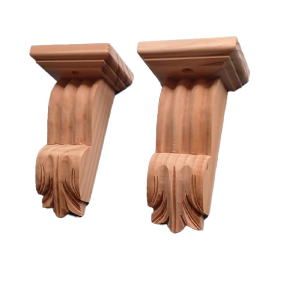 Pair C19 Pine Corbels, top blocks, keys fitted, screws C19 TB35 Pair C19 Pine Corbels, top blocks, keys fitted, screws C19 TB35
