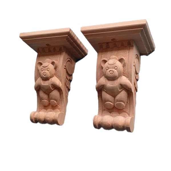 Pair Teddy Bear Pine Corbels, top blocks, keys fitted N5 TB1 Pair Teddy Bear Pine Corbels, top blocks, keys fitted N5 TB1