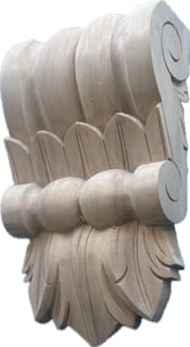 Large Wide Hand Carved Gmelina Corbel C4D GM