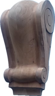 Extra Large Hand Carved Mahogany Corbel #2L M